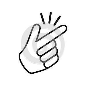 ItÃ¢â¬â¢s simple - finger snap icon in flat style. Easy icon. Finger snapping click flick hand gesture - vector photo